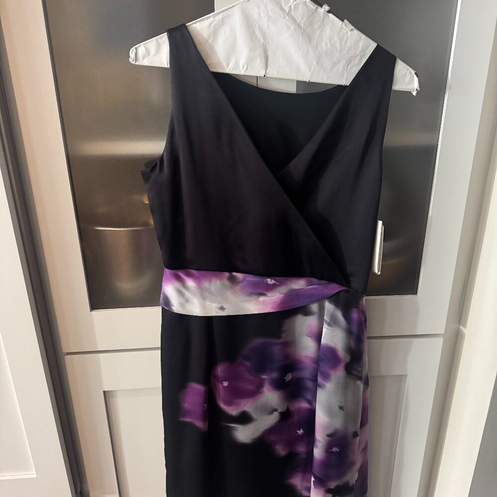 Armani Collezioni PURPLE BLACK SLEEVELESS SILK DRESS - New Women | Color: Purple